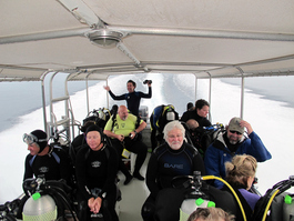 Bill is excited to go diving (Photo by John Schwind)