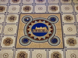 The mosaic on the floor