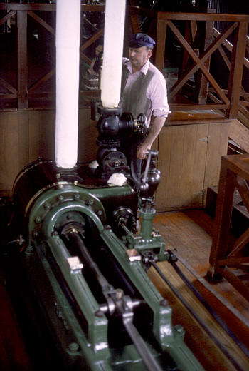 Man with steam engine