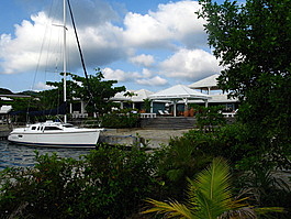 The marina and pool area