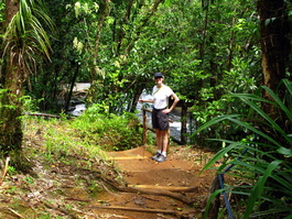 Lori on the trail to the Ngardmau falls