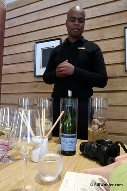 Our server introduces the wines as well as samples of the soil in which they were grown