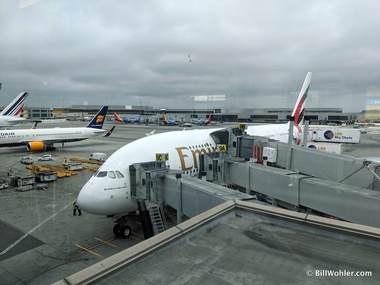 View from the SFO International Terminal of my first Airbus 380