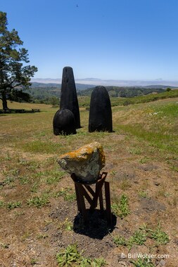 Three Hills, 2006, David Nash, Charred redwood, https://djerassi.org/sculptures/three-hills/