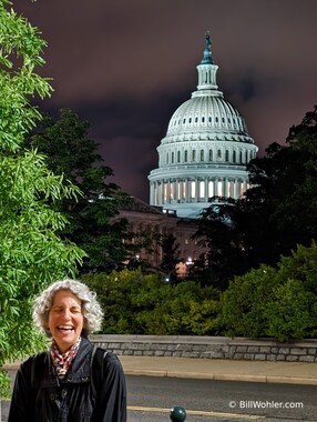 We took a walk on the way home from the restaurant, where we saw our first view of the Capitol