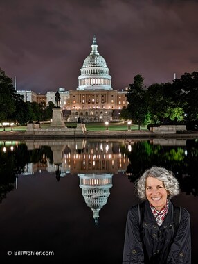 The Capitol Reflecting Pool earns its name in this shot that Lori will use when she runs for US Senator