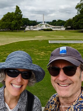 Lori and I in front of the Capitol with the Washington Monument in the background