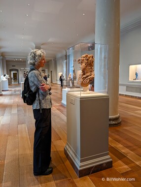 Lori imagines discussing embroidery with the woman model of this bust