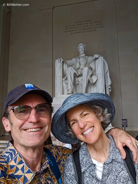 Lori and I in front of Abraham Lincoln's statue