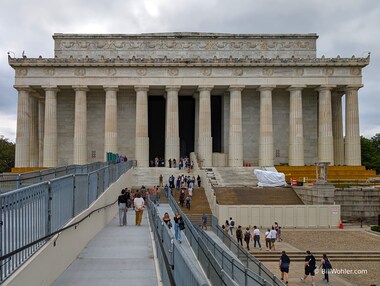 The Lincoln Memorial shot from the temporary ramp while the elevators are repaired