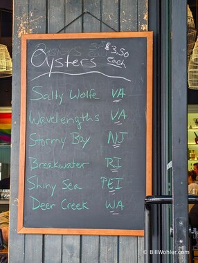 Our oyster selection at Hank's Oyster Bar