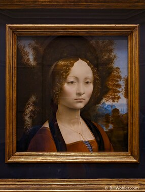 Ginevra de' Benci, by Leonardo da Vinci, 1474–1478, is the only painting by Leonardo on public view in the Americas