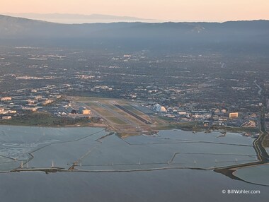 You can't quite see my office at NASA Ames Research Center on final approach but Moffett Field is clearly visible