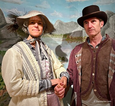 Lori and I have fun with the period costumes in the museum (photo by Dan Heller)