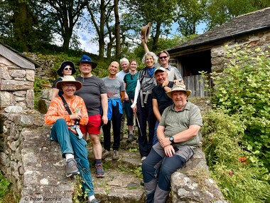 Our group gathers to tour the Eskdale Mill (photo by Peter Koronka)