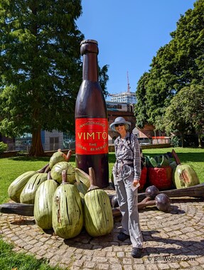 A sculpture that recognizes Vimto, a soft drink that originated in Manchester