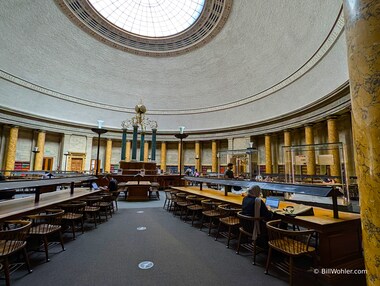 The oh so quiet reading room in the Manchester Central Library