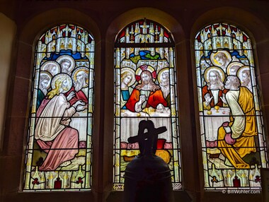 The stained glass windows of the St Catherine's Church