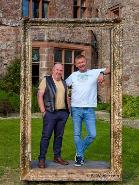 Our leaders are framed in front of the Muncaster Castle