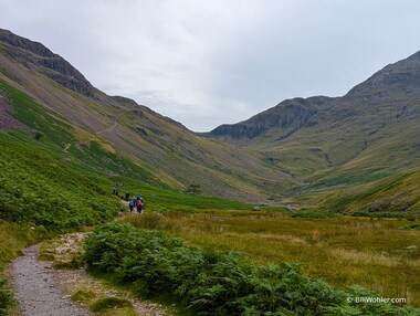 Our path traverses the front of the Great Gable