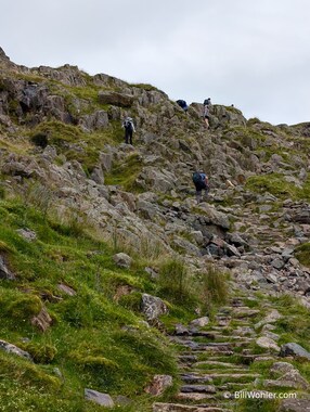 We scramble over some rocks, but the efforts of others in the past  to form a trail make the route easier