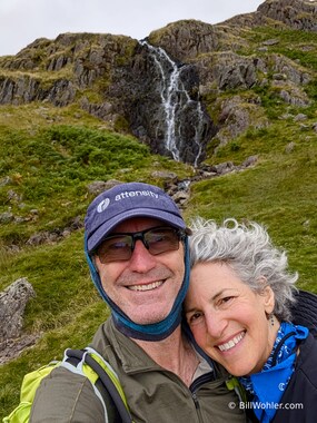 Lori and I in front of the waterfall at the top