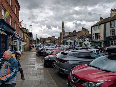 Downtown Kirkby Stephen with motorcyclists