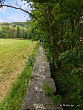 This section of the trail is on top of a wall; although it doesn't look like it, it is over six feet tall!