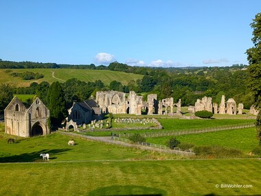 The view of Easby Abbey from our room