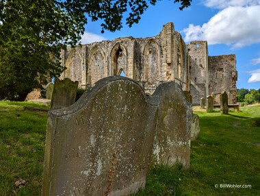 Old tombstones outside of the refectory