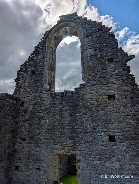 Walls of the infirmary, kitchen, abbot's quarters, and other service buildings