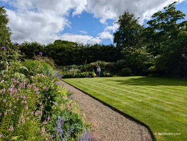 John Clarke of Easby Hall works in one of the formal gardens