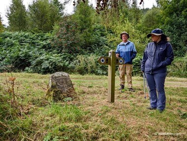 Steve and Shannon check out the LWW signpost for the Lyke Wake Walk, a 64 km walk/run