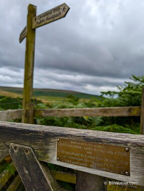 This gate was "Dedicated to the memory of Lewis Halliman (April 1924 - September 2003) and Mary Halliman (September 1924 - February 2004) Who walked these hills together for 50 years. Loved beyond words. Missed beyond tears."