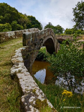 The other side of the Beggar's Bridge and the River Esk that runs under it