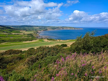 A lovely view of Robin Hood's Bay and the goal of our two week trek