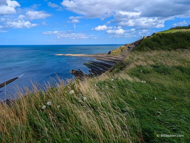 Our first view of the interesting sedimentary layers along this coastline