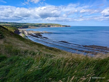 And the sedimentary layers continue all along Robin Hood's Bay