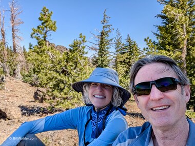 Lori and I recover from the effects of the altitude by sitting down, eating lunch, and enjoying the view