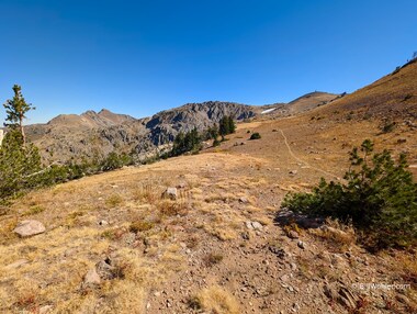 A view of the saddle just above our lunch spot--next time!