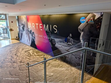 The old SOFIA mural in the N232 lobby was just replaced by one for Artemis