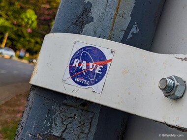 This sticker looks an awful like the NASA meatball logo