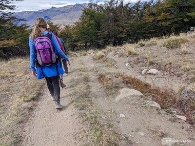 Sherry, Dan, and Romina stay to the main path to allow the damage caused by other inconsiderate hikers to recover