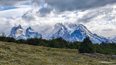 The western half of the Torres del Paine mountain range