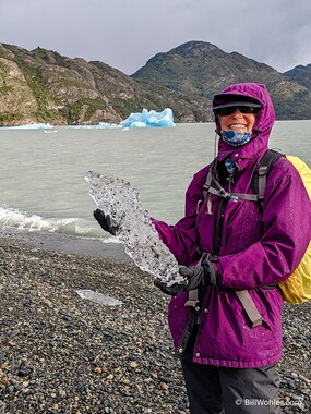 Lori embraces the glacial ice