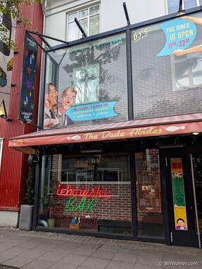 The Lebowski bar, where the "patio opens when the temperature exceeds a steaming 5 Celsius (40 degrees Fahrenheit)"