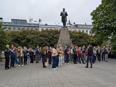 We stumbled across a high school marching band practicing...