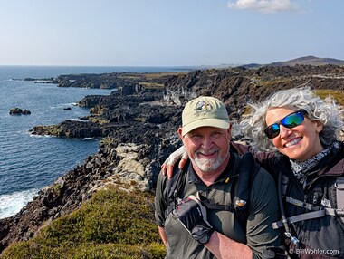 J&oacute;n and Lori and the rugged Icelandic coastline