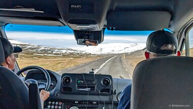 Back on the road and things are getting more snowy