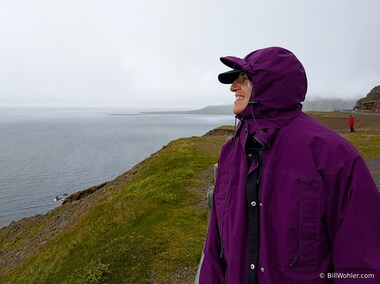 Lori at the northernmost part of our trip